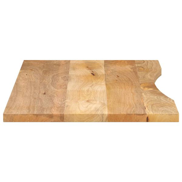 vidaXL Tablero escritorio con curva madera mango rugosa 140x60x2,5 cm
