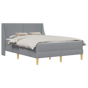 vidaXL Estructura de cama con colch&oacute;n Gris Claro 140 x 200 cm