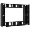 vidaXL Conjunto de mueble de TV Montaje en la pared 10 pcs Roble Negro