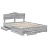 vidaXL Estructura de cama con cabecera Gris Sonoma 140 x 190 cm