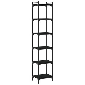 vidaXL Librer&iacute;a de 6 estantes madera de ingenier&iacute;a negro 40x30x188 cm