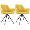vidaXL Sillas de comedor 2 unidades terciopelo amarillo