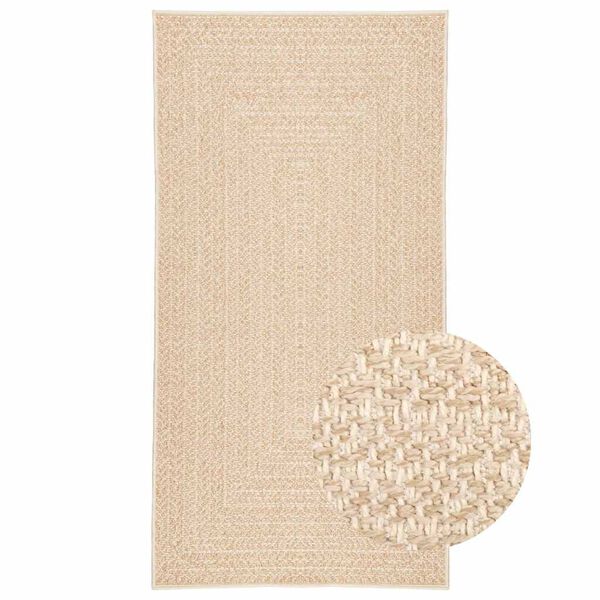 vidaXL Alfombra ZIZUR apariencia yute interior exterior beige 80x150cm