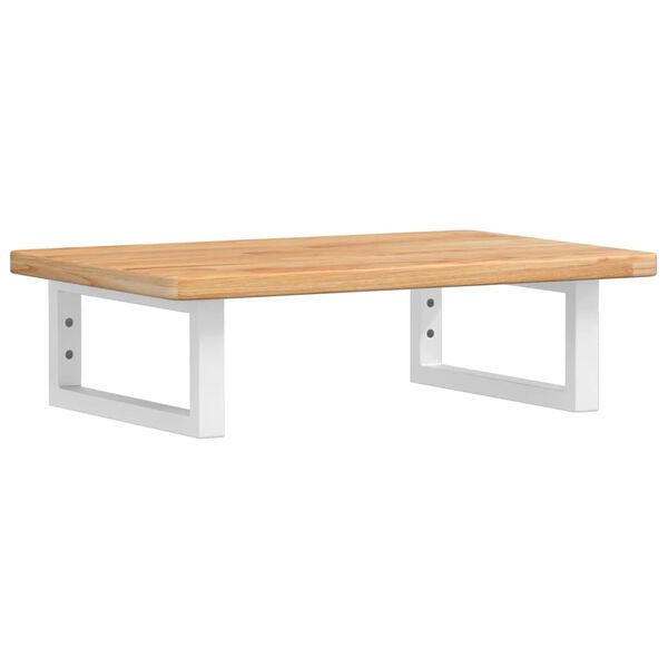 vidaXL Estante de lavabo de pared de acero y madera maciza de roble
