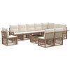 vidaXL Conjunto de sof&aacute;s de jard&iacute;n 11 uds. Beige rat&aacute;n sint&eacute;tico