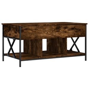 vidaXL Mesa de centro madera ingenier&iacute;a metal roble humo 100x55x50 cm