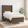 vidaXL Cama box spring con colch&oacute;n tela marr&oacute;n oscuro 90x200 cm