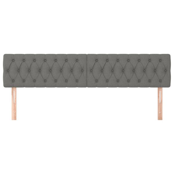 vidaXL Cabeceros 2 unidades de tela gris oscuro 90x7x78/88 cm