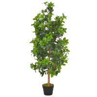 vidaXL Planta artificial árbol de laurel con macetero 120 cm verde
