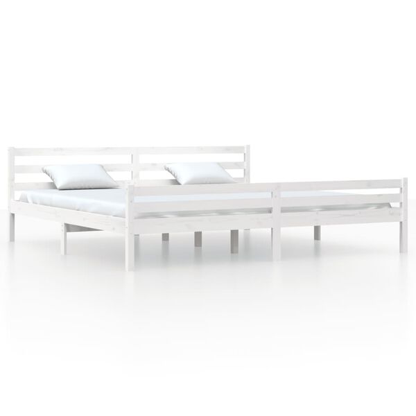 vidaXL Estructura de cama sin colchón madera maciza blanco 180x200 cm