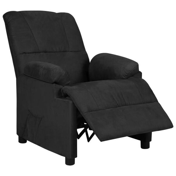 vidaXL Sill&oacute;n reclinable tela de microfibra negro