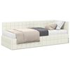 vidaXL Estructura de Cama Esquina con Colch&oacute;n 2 pcs Crema Terciopelo