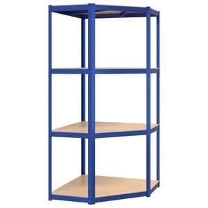 vidaXL Estanter&iacute;a esquina 4 niveles madera contrachapada y acero azul