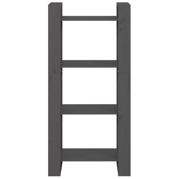 vidaXL Estanter&iacute;a/divisor de espacios madera maciza gris 60x35x125 cm