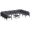 vidaXL Conjunto de sof&aacute;s de jard&iacute;n 10 uds. Negro Acero