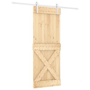 vidaXL Puerta corredera con herrajes madera maciza de pino 80x210 cm