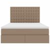 vidaXL Cama con almacenamiento Capuchino 140 x 200 cm Cuero sint&eacute;tico