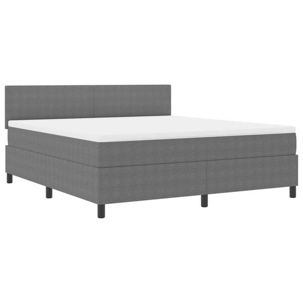 vidaXL Cama Box Spring LED Gris claro y . 180 x 200 cm Tela de Pana
