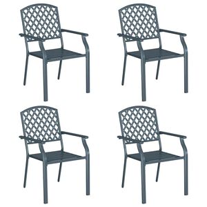 vidaXL Silla de Jard&iacute;n 4 uds. Antracita Acero