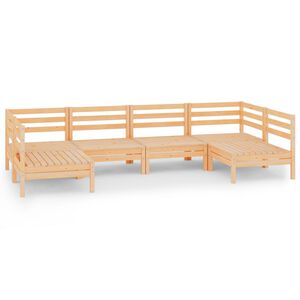 vidaXL Juego de muebles de jard&iacute;n 6 piezas madera maciza de pino