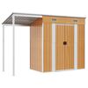 vidaXL Cobertizo con tejado largo acero marr&oacute;n claro 277x107x181 cm