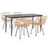 vidaXL Juego de comedor de jardín 5 piezas ratán sintético
