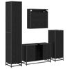 vidaXL Juego de muebles de ba&ntilde;o 4 pcs Roble Negro Madera de ingenier&iacute;a