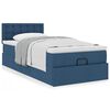 vidaXL Cama otomana con colchón azul 90x200 cm tela