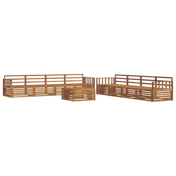 vidaXL Conjunto de sof&aacute;s de exterior 9 pcs Natural