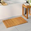 vidaXL Alfombrilla de ba&ntilde;o Liso Marr&oacute;n 80 x 50 cm Madera