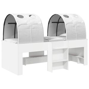 vidaXL Cama con T&uacute;nel 3 uds. Blanco Madera de ingenier&iacute;a
