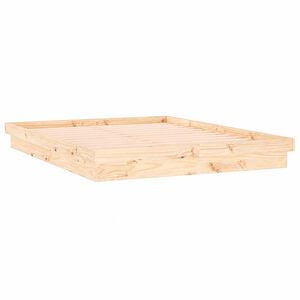 vidaXL Estructura de cama LED sin colch&oacute;n madera maciza 160x200 cm