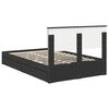 vidaXL Cama con almacenamiento Negro 135 x 190 cm Madera de ingenier&iacute;a