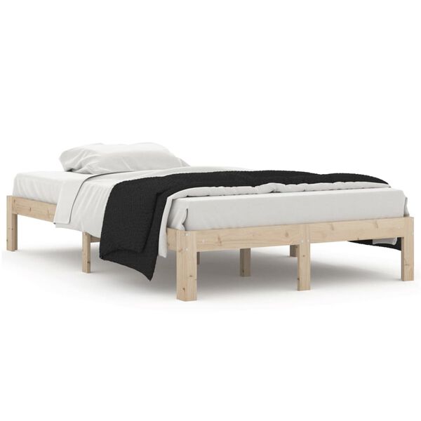 vidaXL Estructura de cama sin colch&oacute;n madera de pino maciza 120x200 cm