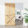 vidaXL Puerta corredera con herrajes madera maciza de pino 95x210 cm