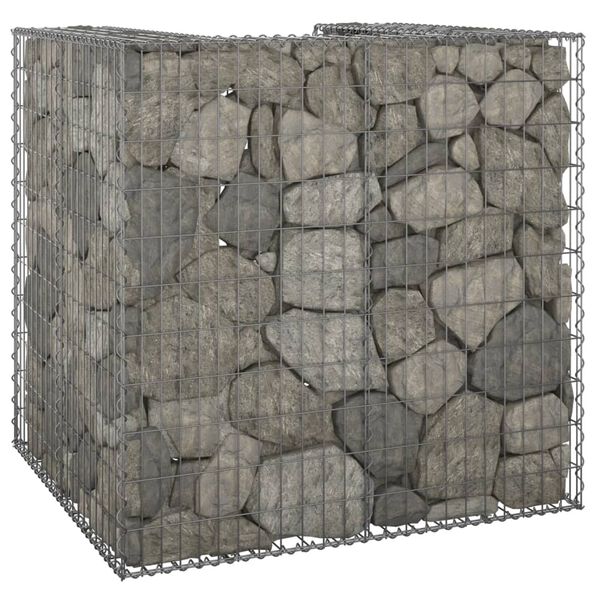 vidaXL Muro gaviones para contenedor basura galvanizado 110x100x110 cm