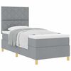 vidaXL Cama tipo Box Spring con cabecera Gris Claro 90 x 200 cm tela