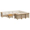 vidaXL Set de sof&aacute;s de jard&iacute;n 11pzas con cojines rat&aacute;n sint&eacute;tico beige