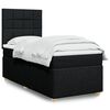 vidaXL Cama box spring con colch&oacute;n tela negro 90x190 cm