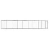 vidaXL Jaula de perros con puerta acero galvanizado gris 8x2x1,5 m