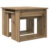 vidaXL Juego de Mesas de Centro 2 pcs Roble artesanal