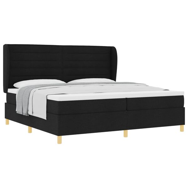 vidaXL Cama con Somier y Colch&oacute;n Gris Oscuro 90x190 cm de Tela Negro