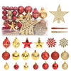 vidaXL Juego de adornos de navidad de 108 piezas dorado y rojo