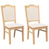 vidaXL Sillas de comedor con cojines, 2 unidades, madera maciza, caucho