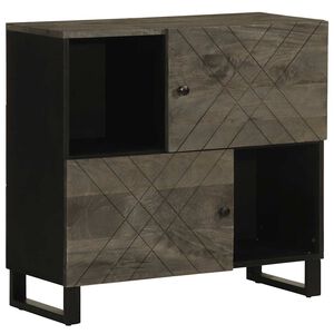 vidaXL Aparador negro 80x33x75 cm madera maciza mango