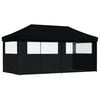 vidaXL Tienda de fiesta plegable Pop-Up con 3 paredes laterales negra