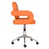 vidaXL Silla de comedor giratoria piel sint&eacute;tica naranja