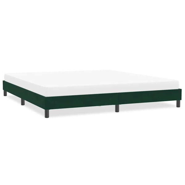 vidaXL Estructura cama sin colch&oacute;n terciopelo verde oscuro 200x210cm