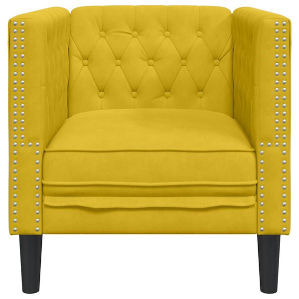vidaXL Sill&oacute;n Chesterfield de terciopelo amarillo