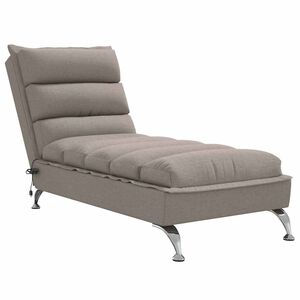 vidaXL Sof&aacute; div&aacute;n de masaje con cojines de tela gris taupe